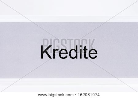 File folder credit (Kredit) in German language on white background