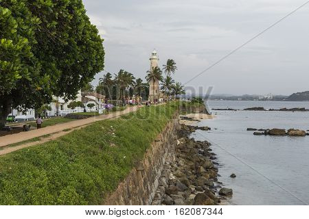 Galle, Sri Lanka - December 09, 2016 :area Near Lighthouse, Fort Galle, Sri Lanka
