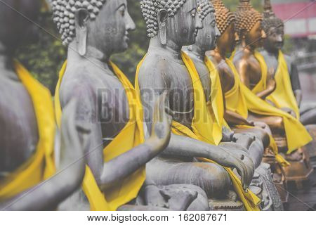 Buddha Statues In Seema Malaka Temple, Colombo, Sri Lanka