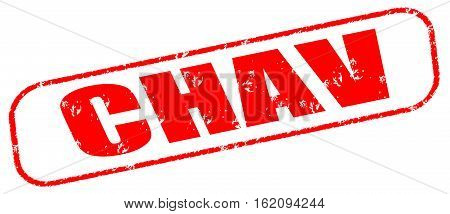Chav on the white background, red illustration