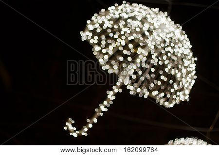 umbrella bokeh blurred isolated background. defocused bokeh lights