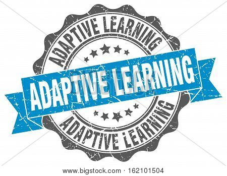 adaptive learning. stamp. sign. seal. round. retro. ribbon