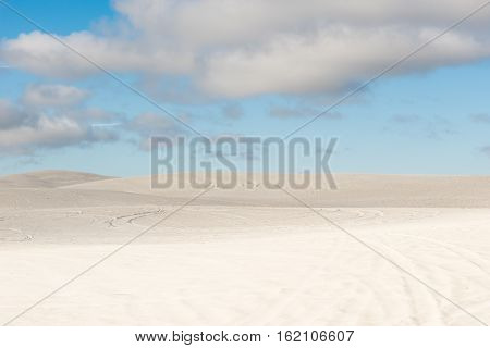View of Lancelin Sand Dunes in Western Australia. This place for Surfing in Sand. Famous of Families enjoying. Landscape View .