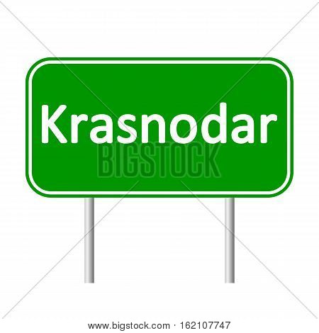Krasnodar road sign isolated on white background.