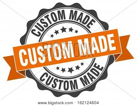 custom made. stamp. sign. seal. round. retro. ribbon