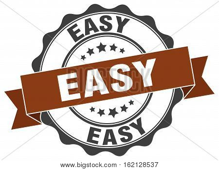 easy. stamp. sign. seal. round. retro. ribbon