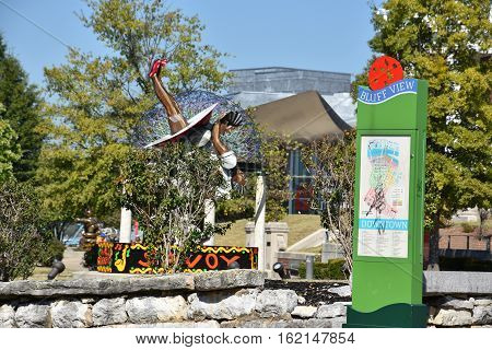 CHATTANOOGA, TN - OCT 5: Bluff View Arts District in Chattanooga, Tennessee, as seen on Oct 5, 2016.  Bluff View Art District is a historic neighborhood filled with restaurants, a coffee house, art gallery, historic Bed & Breakfast, and plenty of gardens,