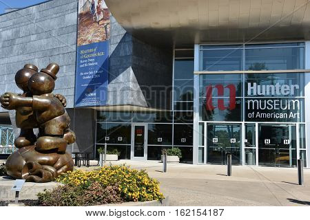 CHATTANOOGA, TN - OCT 5: Hunter Museum of American Art in Chattanooga, Tennessee, as seen on Oct 5, 2016. The museum includes the most complete collection of American art in the Southeast.