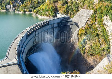 Kurobe Dam and rainbow