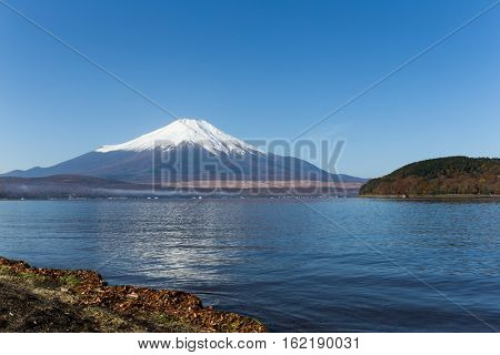 Fuji mountain and lake