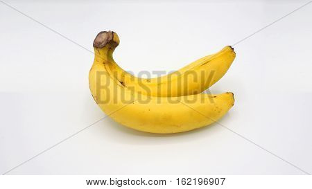Real two banana no retouch and white background.
