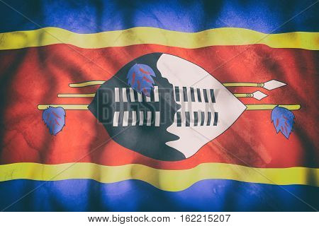 Kingdom Of Swaziland Flag Waving