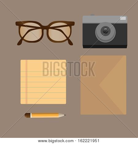 Vector flat set of modern stuff and devices. Flat style design - vector illustration