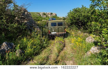 UAZ-452 in the Karalar regional landscape park. Crimea.