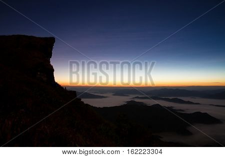Morning Sunrise With Fog