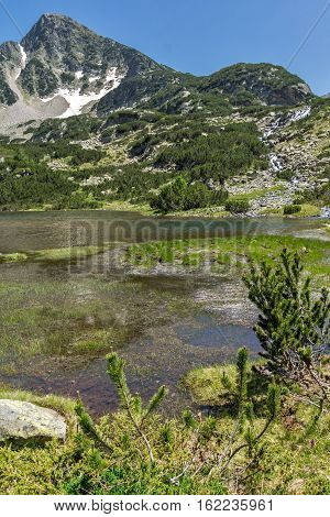 Amazing landscape of Fish lakes and Sivrya peak, Pirin Mountain, Bulgaria