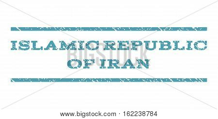 Islamic Republic Of Iran watermark stamp. Text tag between horizontal parallel lines with grunge design style. Rubber seal stamp with scratched texture.