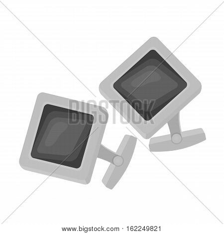 Cufflinks icon in monochrome style isolated on white background. Jewelry and accessories symbol vector illustration.