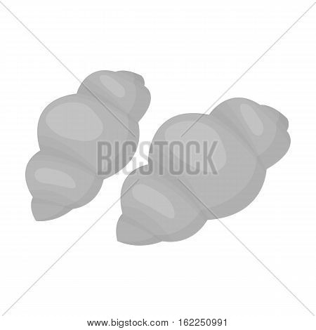 Gnocchi pasta icon in monochrome style isolated on white background. Types of pasta symbol vector illustration.