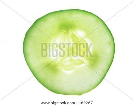 Einzelne Gurke Slice, isoliert