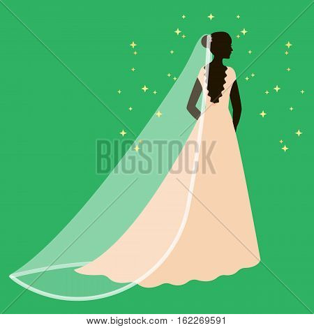 Bride icon in cartoon design isolated on white background. Bride symbol stock vector illustration.