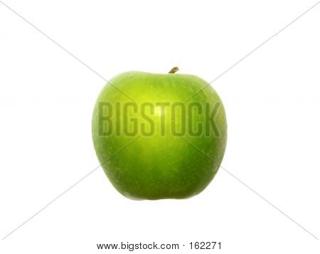 Grüner Apfel, Seitenansicht auf weiß