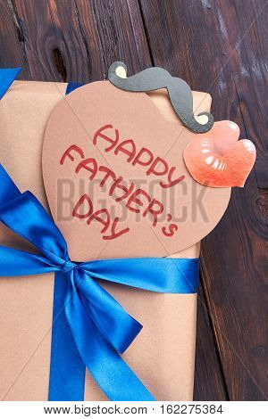 Gift and Father's Day card. Props mustache and lips. Dad deserves the best.