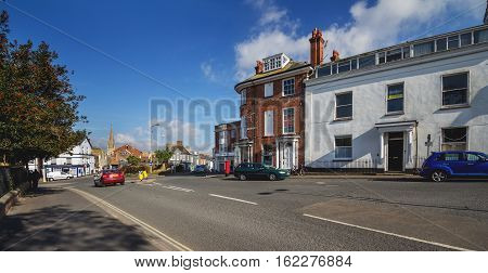 EXMOUTH UK 21 October 2016: Beacon street Beacon hill. Exmouth. Devon. UK