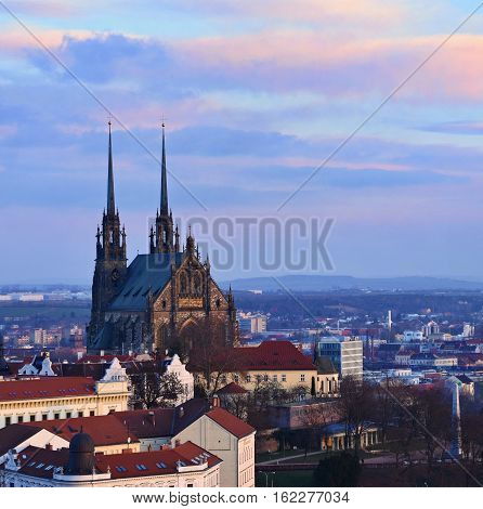 Petrov - St. Peters And Paul Church In Brno City. Central Europe Czech Republic.