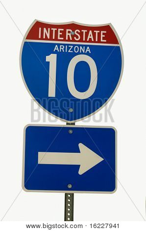 Panneau de signalisation de l'I10 inter-États Arizona