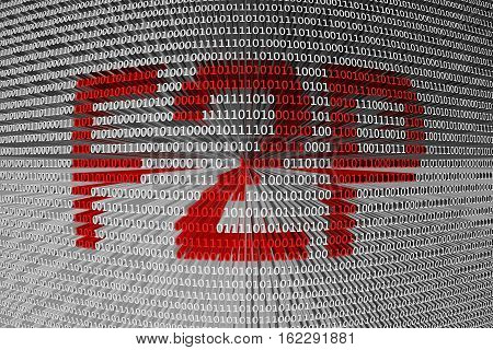 F2P as a binary code 3D illustration