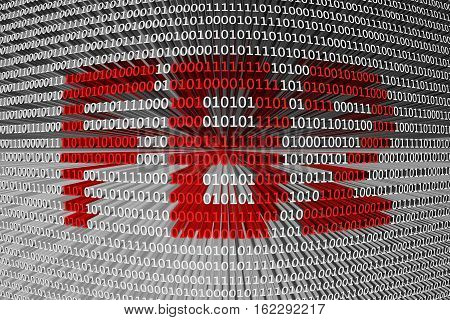 FB2 in the form of binary code, 3D illustration