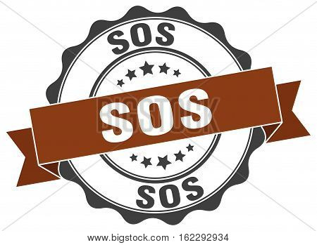 sos. stamp. sign. seal. round. retro. ribbon
