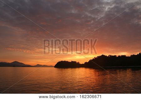beautiful sunset time view over the sea