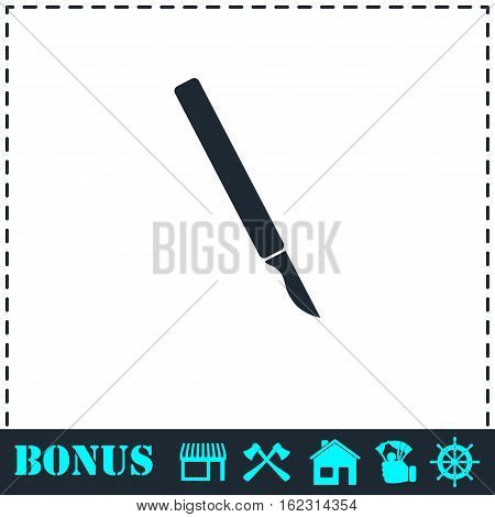 Scalpel icon flat. Simple vector symbol and bonus icon