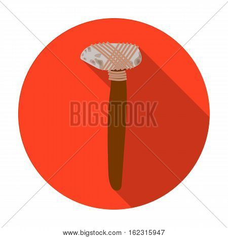 Stone axe icon in flat style isolated on white background. Stone age symbol vector illustration.