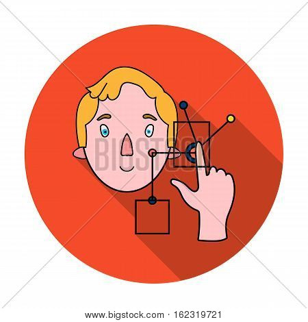 Man in the virtual reality icon in flat style isolated on white background. Virtual reality symbol vector illustration.