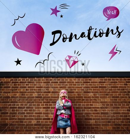 Charity Donation Heart Graphic Concept