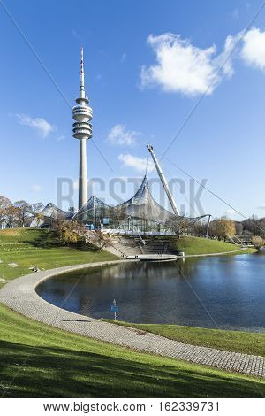 Tower Of Stadium Of The Olympiapark In Munich