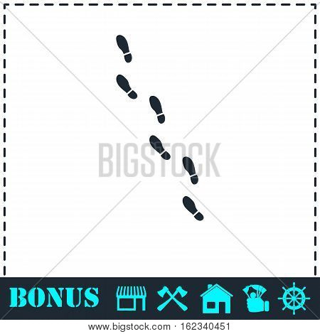 Bootprints icon flat. Simple vector symbol and bonus icon