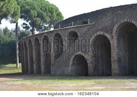 arena in Pompeii Italy almost undamaged from Vesuvius
