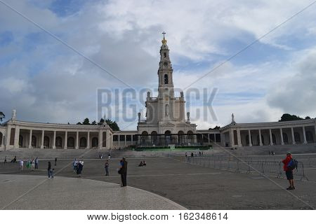 Church and plaza in Fatima Portugal, Religious site