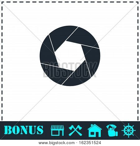 Diaphragm icon flat. Simple vector symbol and bonus icon