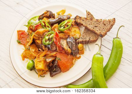 ajapsandali georgian dish of eggplant and meat