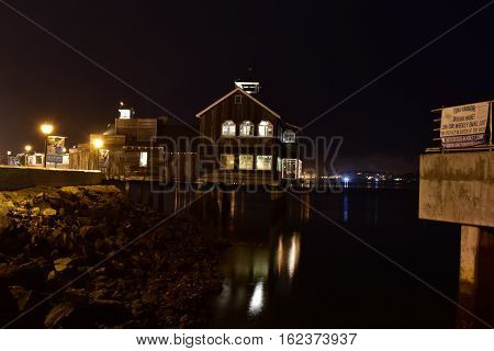 Seaport Village At Night