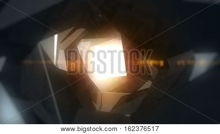 light at the end of the tunnel Abstract 3D rendering