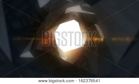 light at the end of the tunnel Abstract 3D rendering