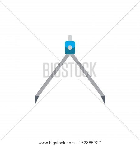 Vector icon or illustration showing building project with measuring caliper compasses in material design style