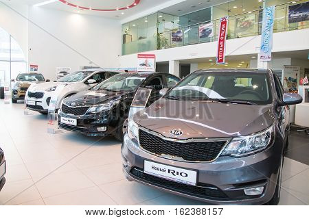 Showroom And Car Kia Of Dealership Kia-zentr Kirov In Kirov City In 2016