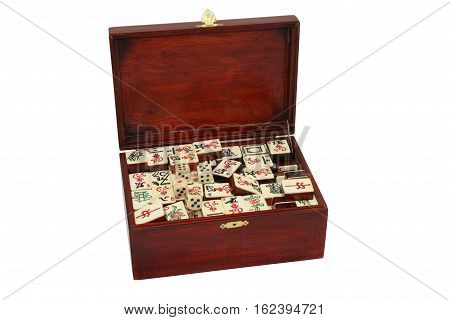 A Mahjongg set isolated on a white background